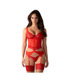 Cupide Desir corset et string - Rouge